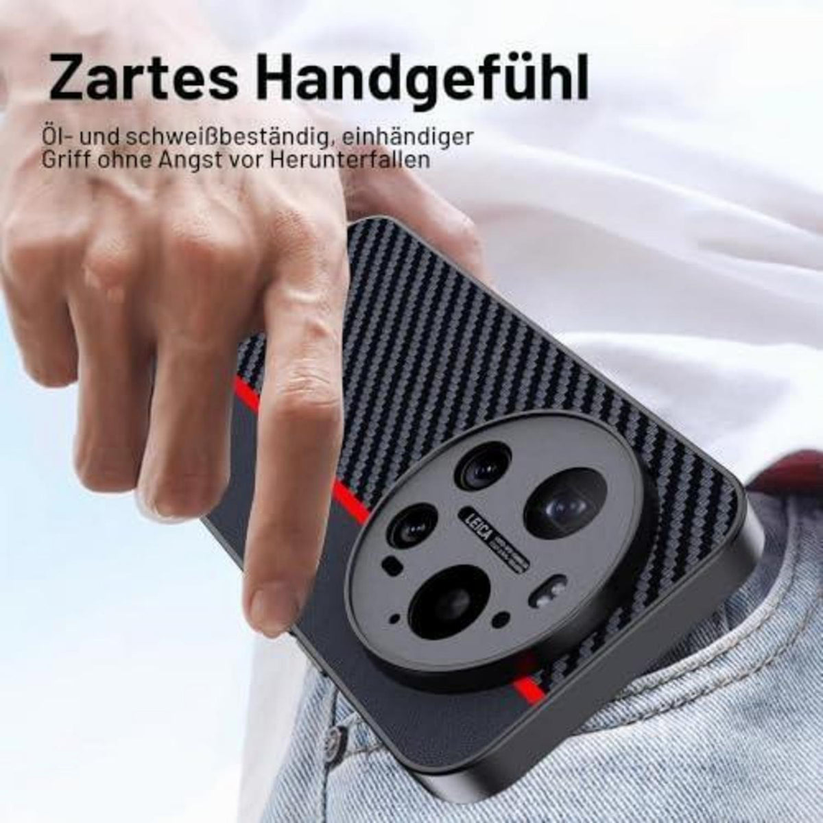 Xiaomi 17 Ultra Hülle: Wasserdicht, Stoßfest & Kohlefaser Rot/Schwarz