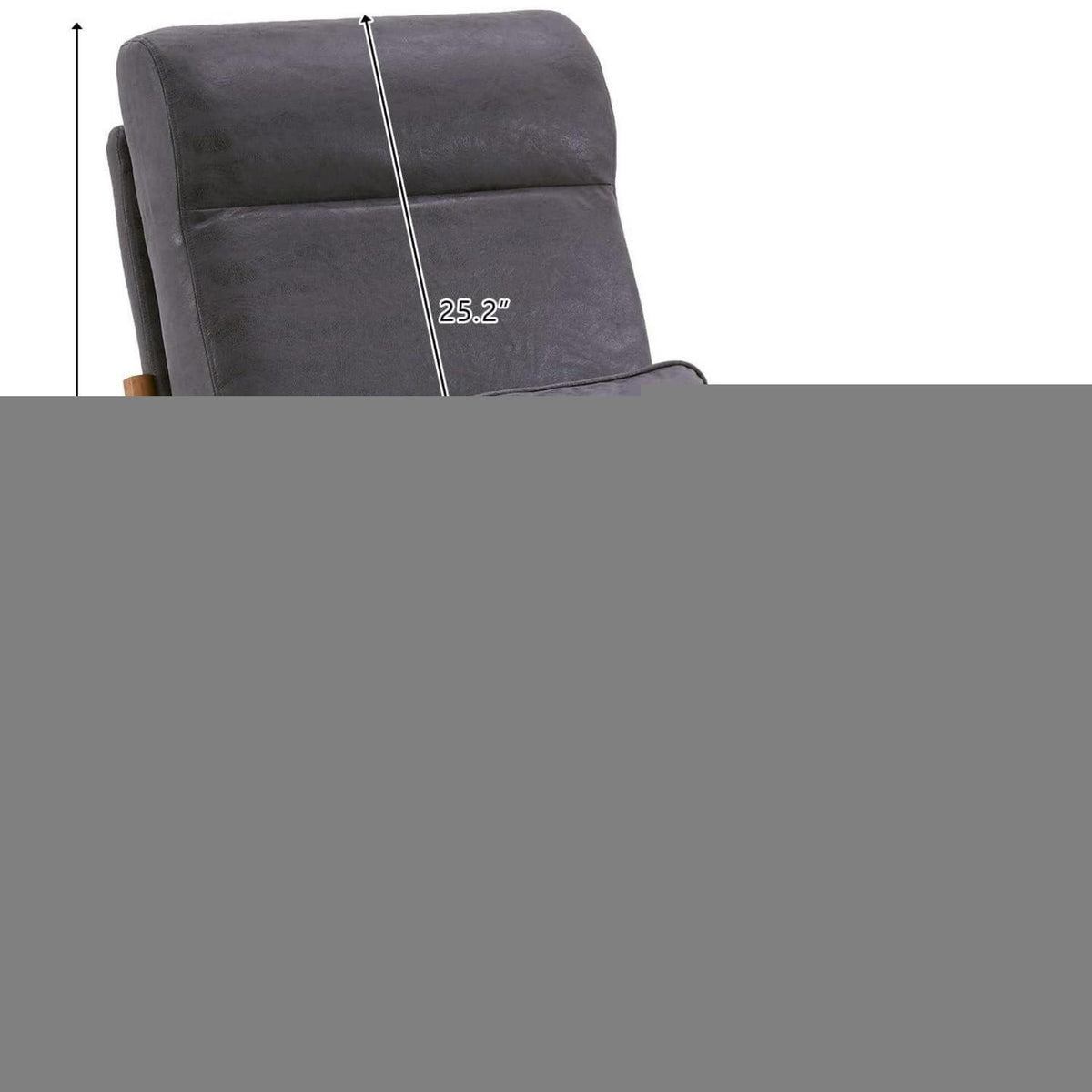 Dunkelgrauer Lounge-Sessel mit Massivholzrahmen & Mid-Century Stil