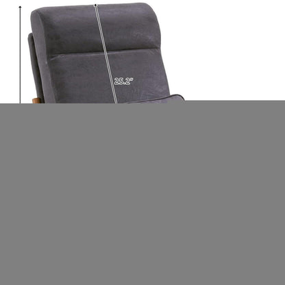 Dunkelgrauer Lounge-Sessel mit Massivholzrahmen & Mid-Century Stil