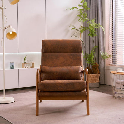 Loungesessel Braun – Bequemer Lesesessel mit Massivholzrahmen