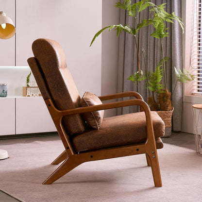 Loungesessel Braun – Bequemer Lesesessel mit Massivholzrahmen