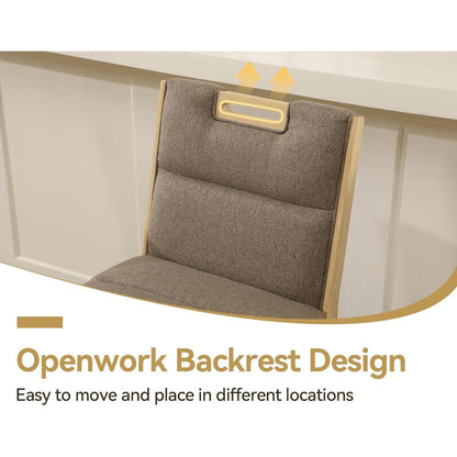 Barhocker 2er Set Leinen Braun – Komfortable Küchenhocker