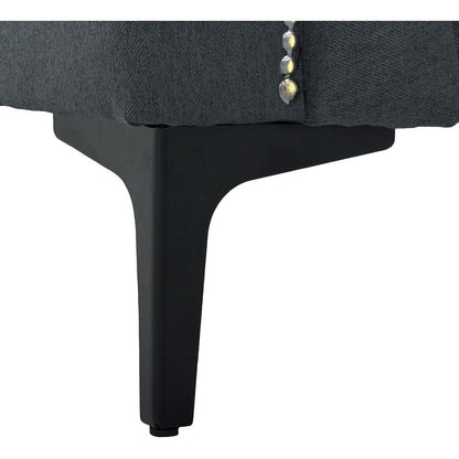 Kleine 2-Sitzer Couch Dunkelgrau – Modernes Leinen Sofa
