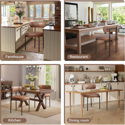Esszimmerstühle 4er Set Braun | Mid-Century Boucle Design