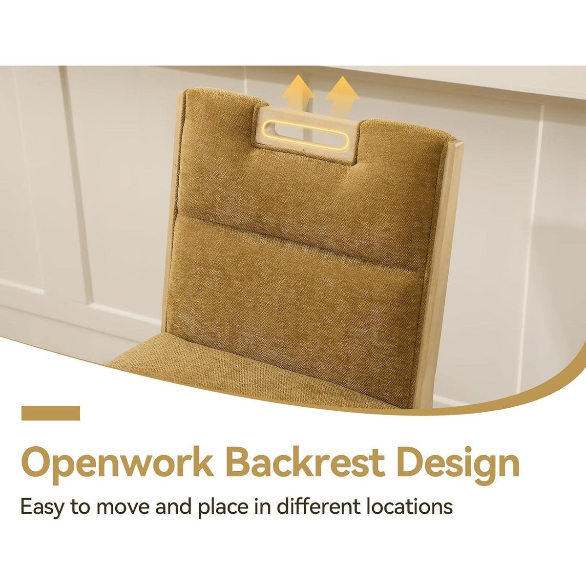 Barhocker Set 4er – Chenille Retro Design mit Fußstütze, Gelb