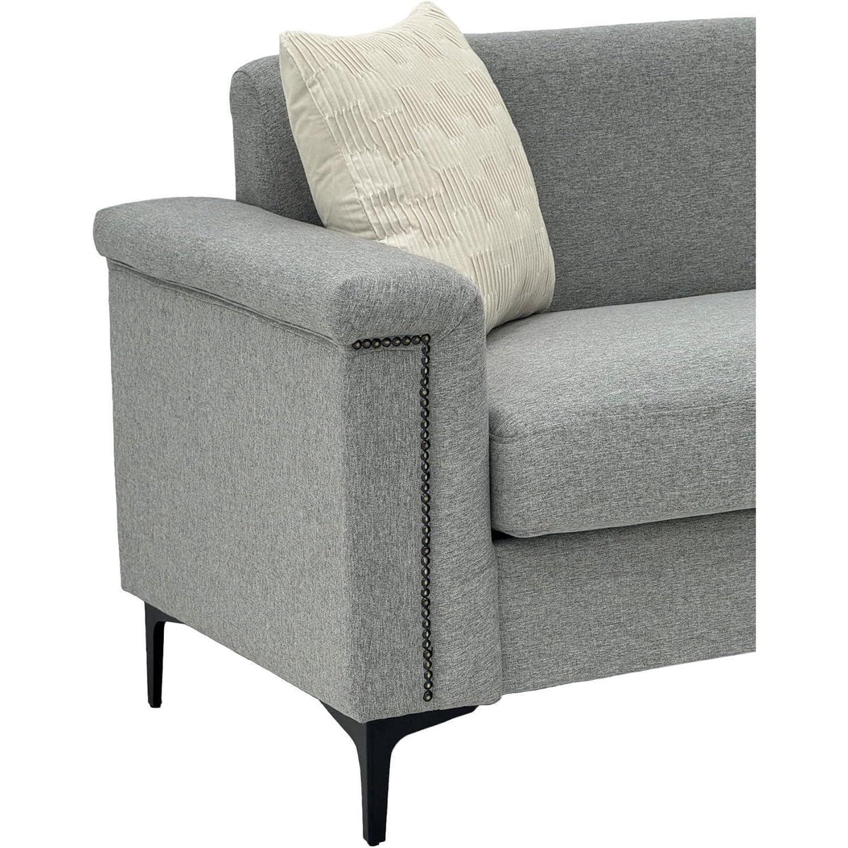 Kleine 2-Sitzer Couch Leinen Grau – Modern & Platzsparend