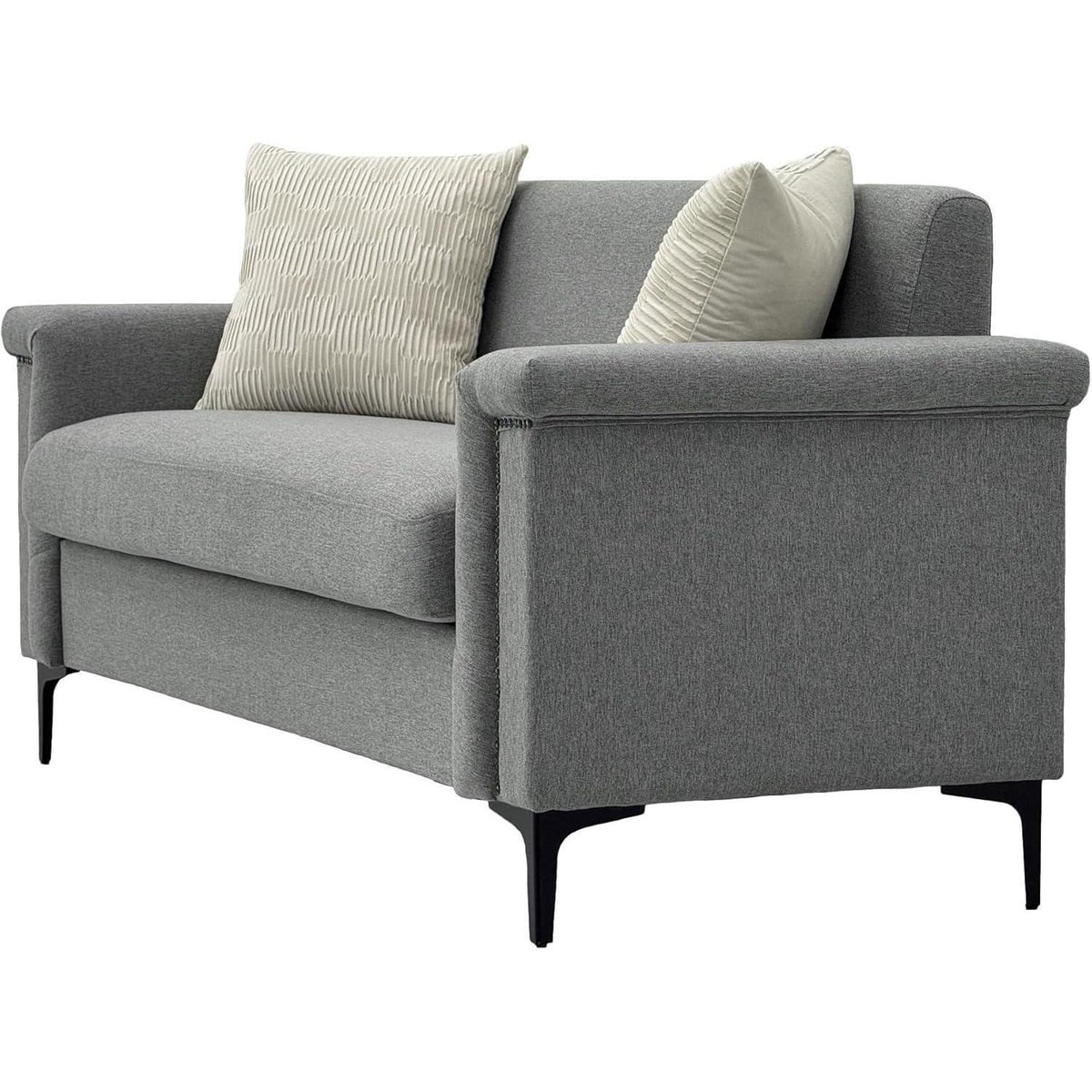 2-Sitzer Sofa Leinen Grau – Modern & Platzsparend