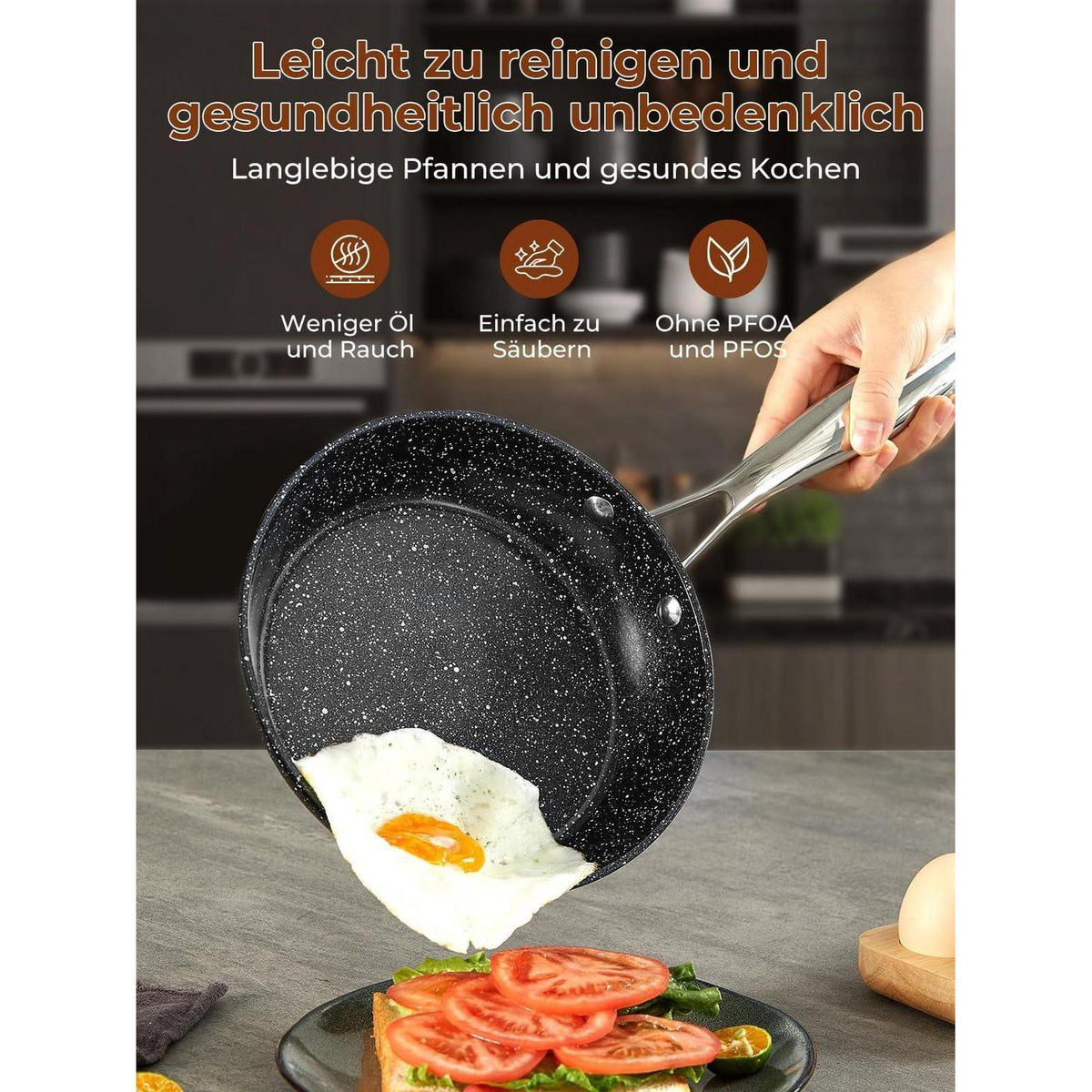 17-teiliges Topfset mit Pfannen | Induktion, Antihaftbeschichtung, Edelstahl