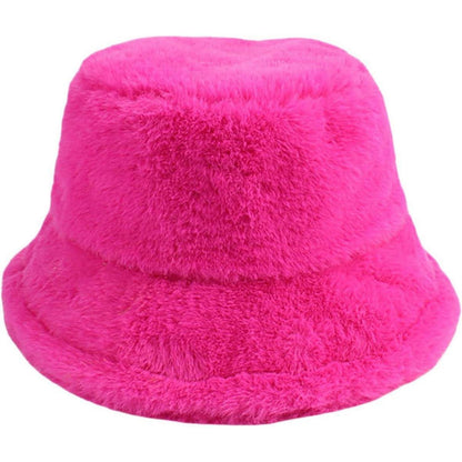 Flauschige Winter Fischerhut Damen Rosa