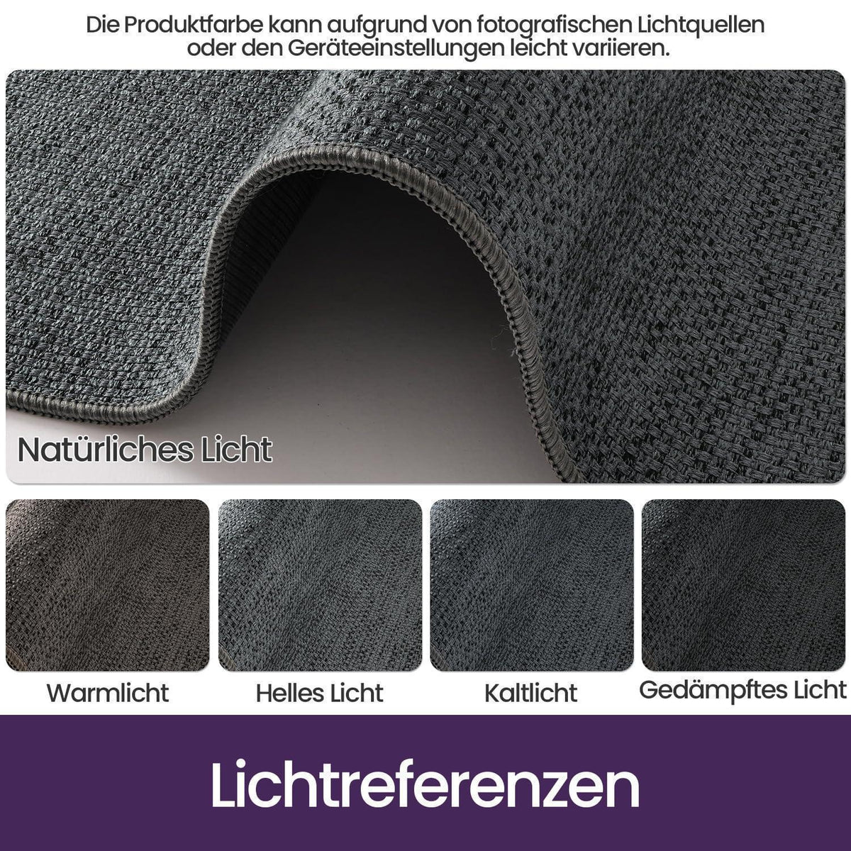 Schmutzfangmatte Innen rutschfest 120 x 180 cm dunkelgrau