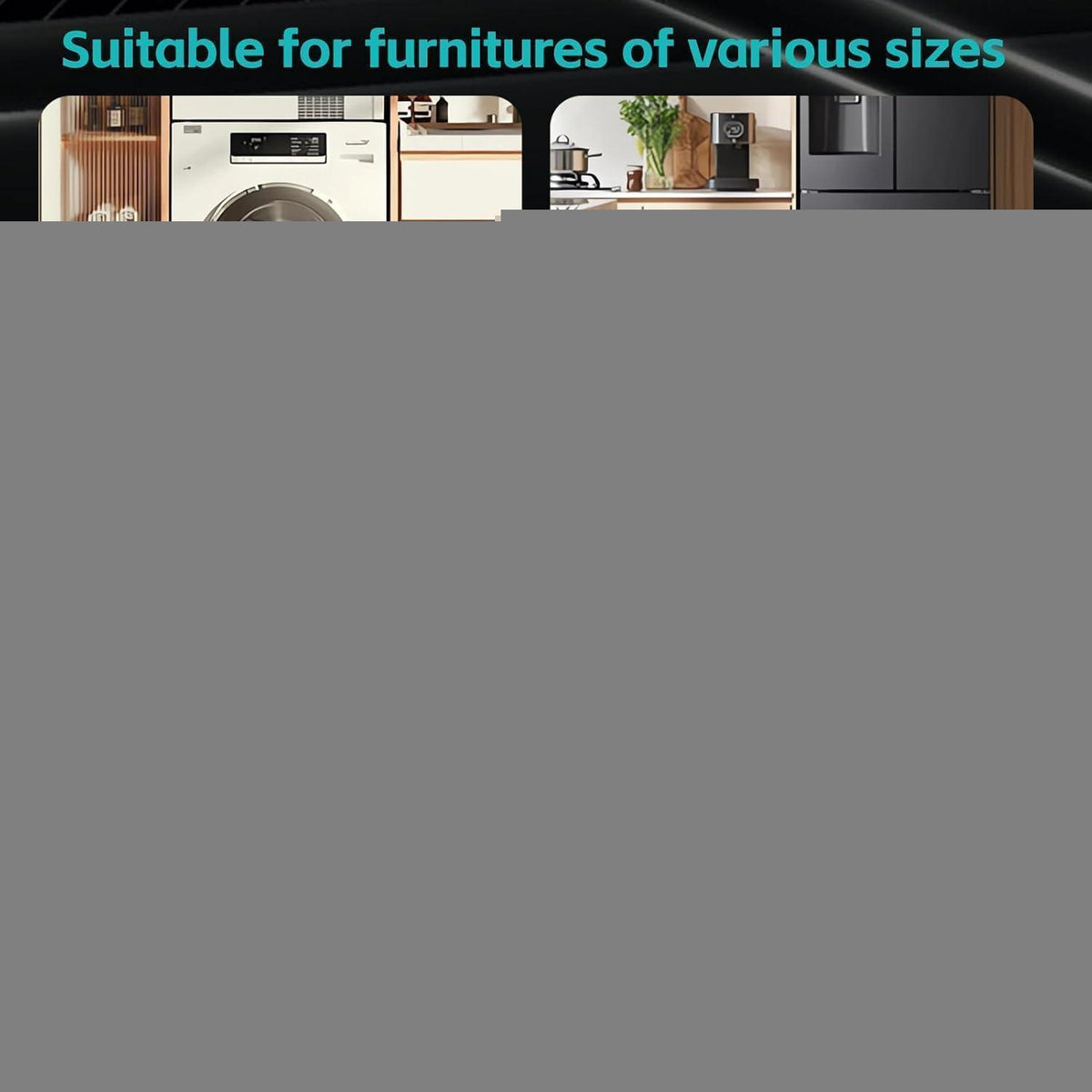 Waschmaschinen Rollen Schiene verstellbar bis 80cm, 300kg
