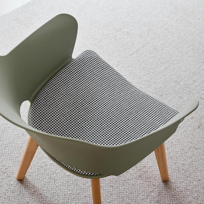 8 Esszimmerstühle mit Armlehne, Massivholz & Stoff, Weiß+Grün