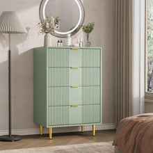 Kommode mit 4 Schubladen, Olivgrün – Schlafzimmer & Wohnzimmer