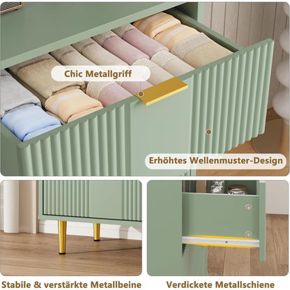 Kommode mit 4 Schubladen, Olivgrün – Schlafzimmer & Wohnzimmer