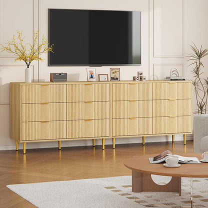Kommode mit 6 Schubladen, Eiche, 100x40x75 cm – Schlafzimmer Möbel