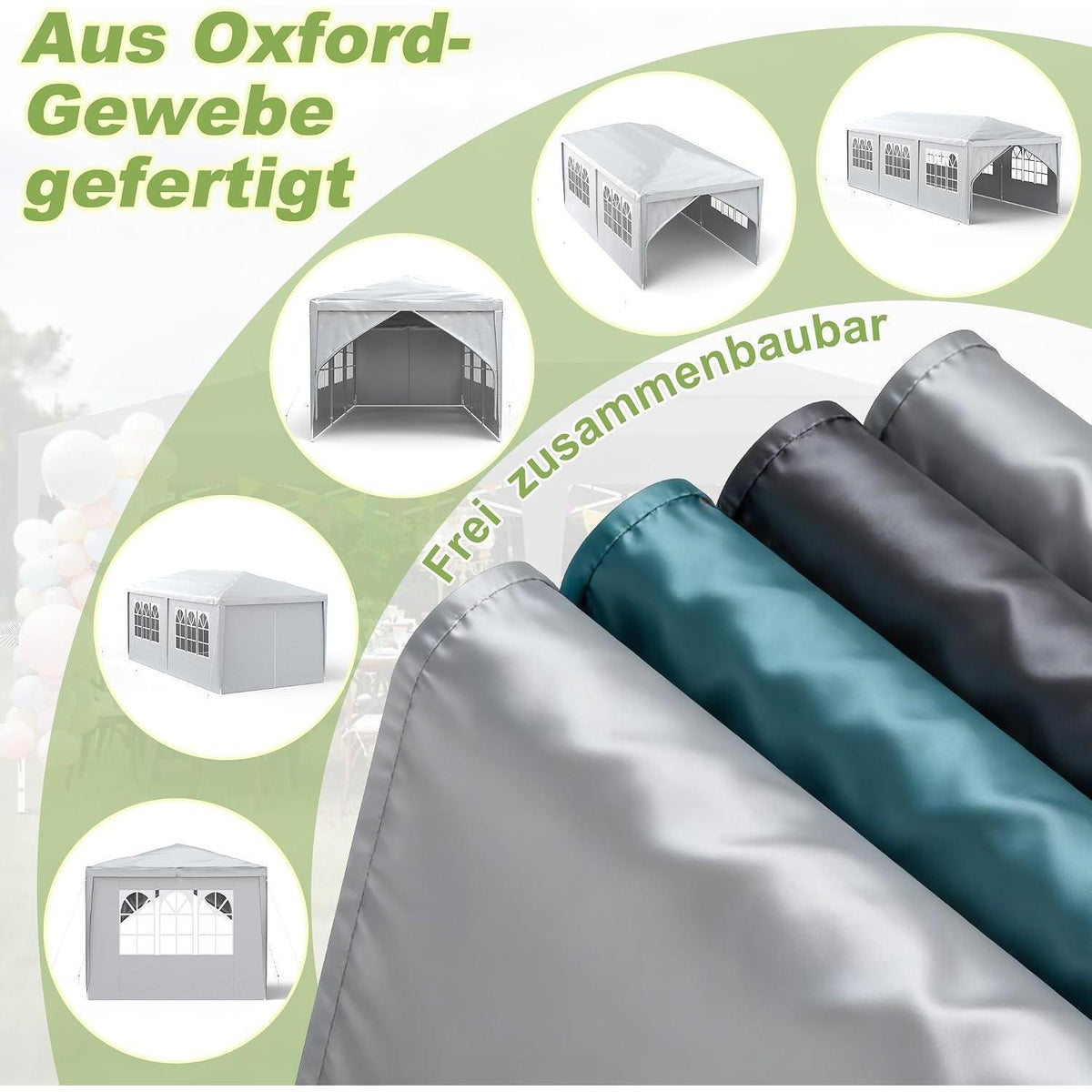 Wasserdichter Faltpavillon 3x6m – Partyzelt für Garten & Events