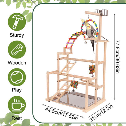 Großer Vogelspielplatz mit Schaukel & Zubehör für Wellensittich