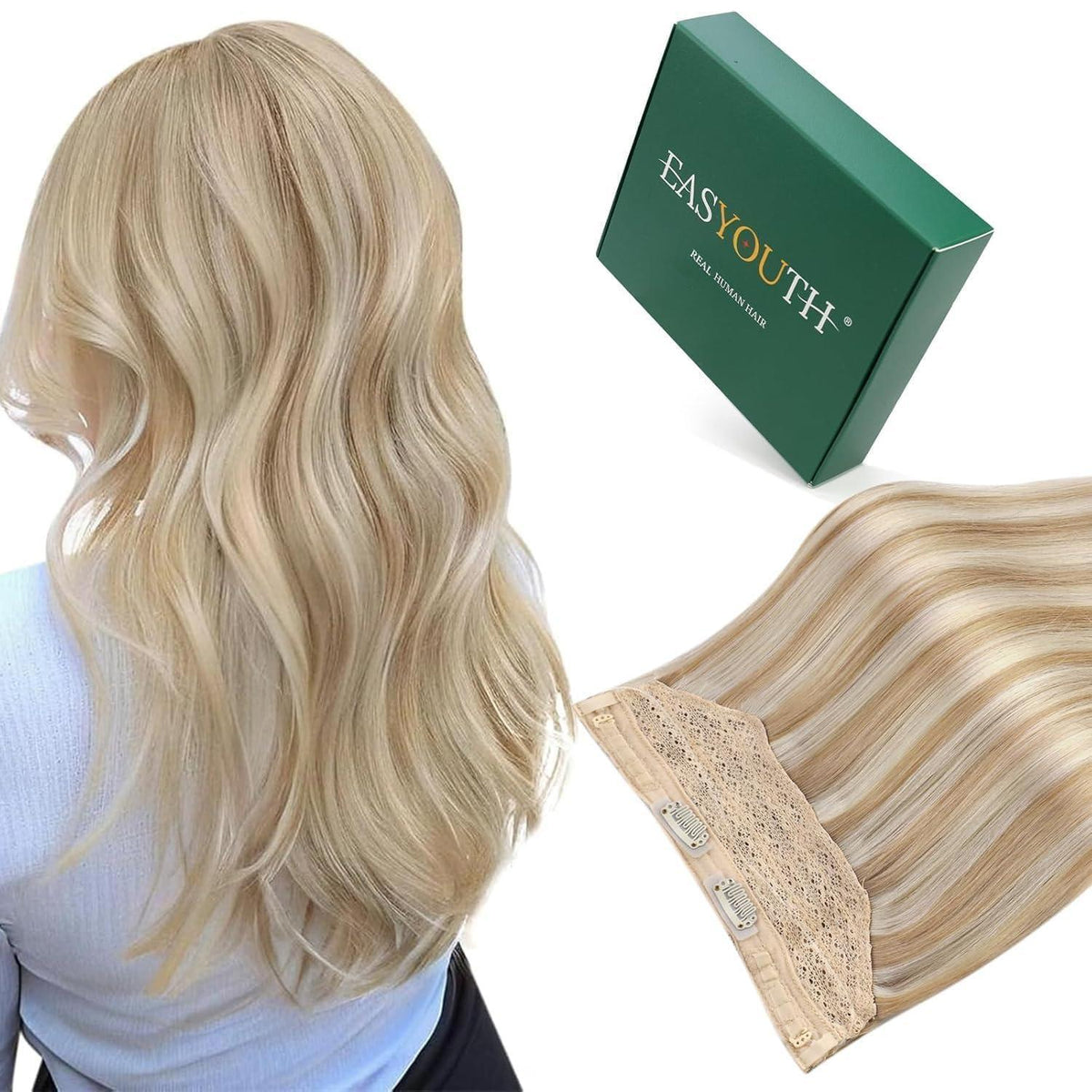 Echthaar Draht Extension Blond Highlights #P27/613 30cm
