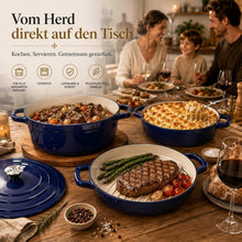 Emailliertes Gusseisen Topfset 4-teilig Blau – Dutch Oven & mehr