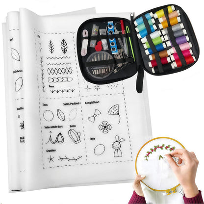 Sticken Set Erwachsene - DIY Stitch Book auf Leinenstoff