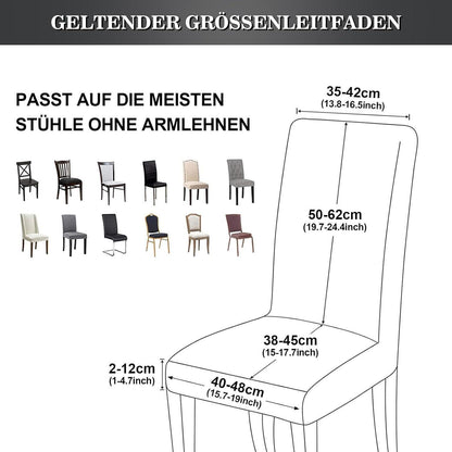 Stretch Stuhlhussen Set Dunkelgrau mit Silber - 4er Pack