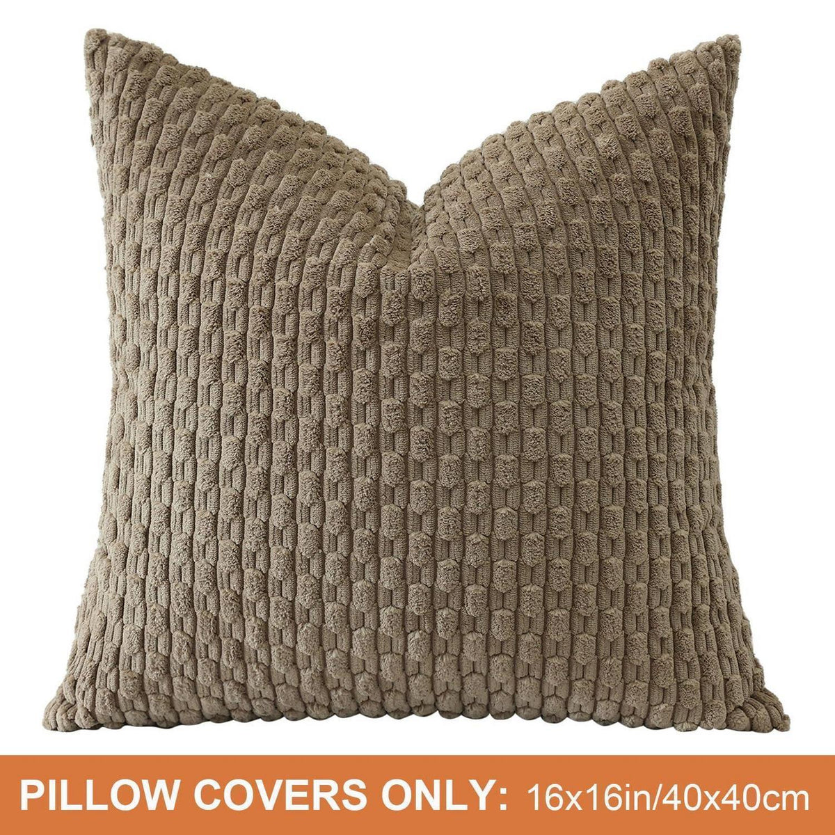 Kordsamt Kissenbezug 40x40 cm Braun – Weicher Boho Deko Bezug