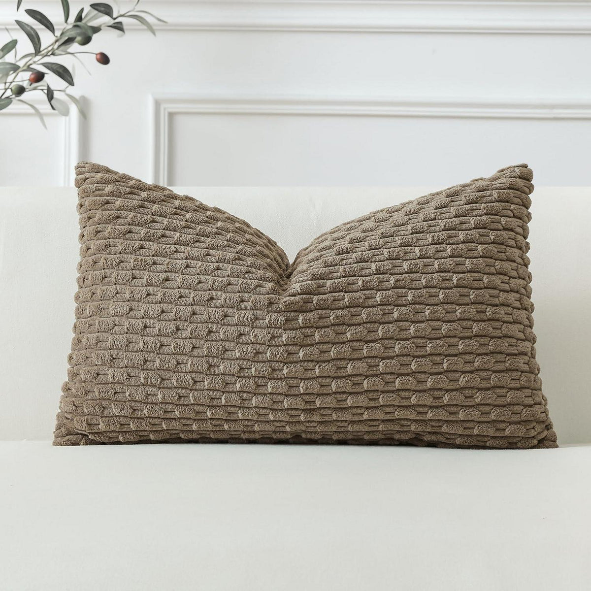 Kordsamt Kissenbezug 30x50 cm Braun – Weich & Dekorativ