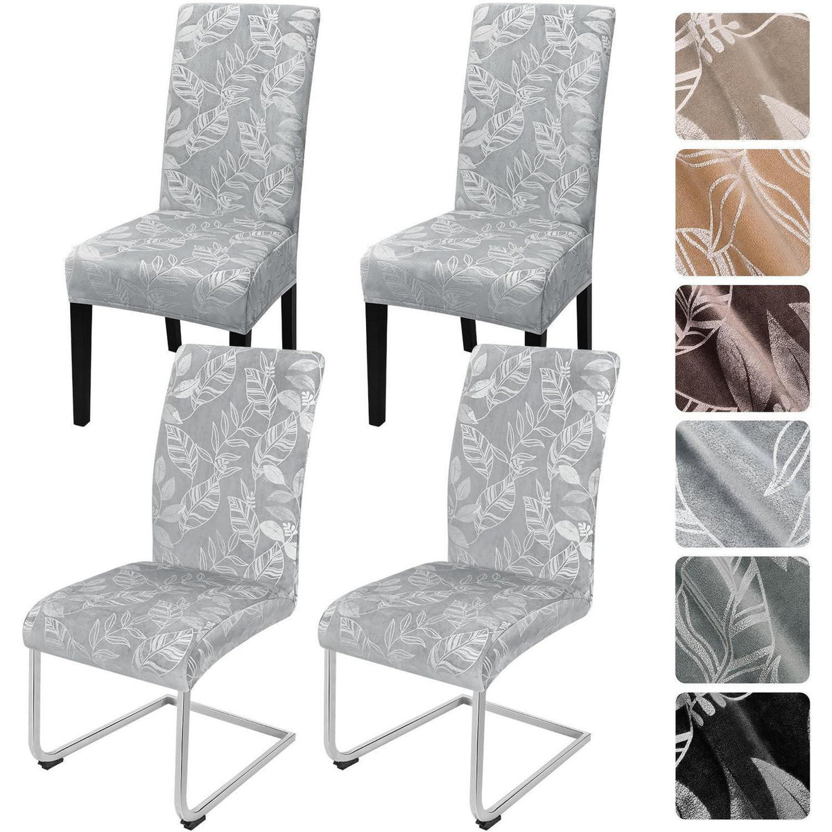 Samt Stuhlhussen 4er Set – Elastisch & Abnehmbar