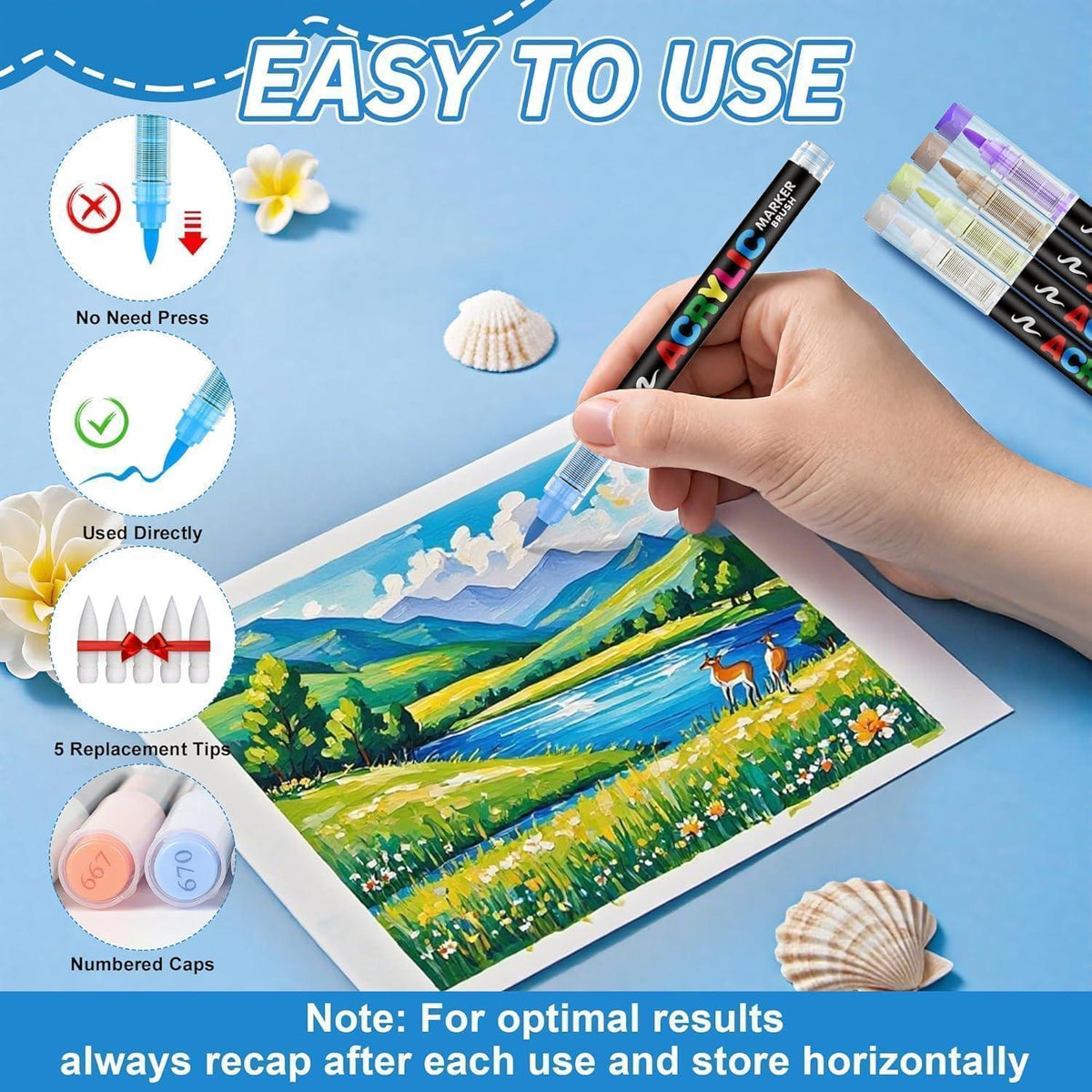 Acrylmarker Set 366 Farben – Filzstifte für Basteln & Zeichnen