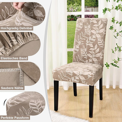 Samt Stuhlhussen 4er Set – Elastische Esszimmer Stuhlbezüge