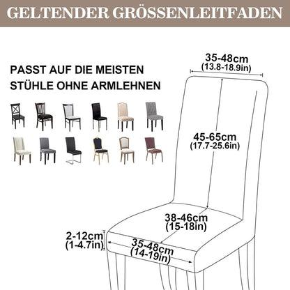 Samt Stuhlhussen 4er Set – Elastische Esszimmer Stuhlbezüge