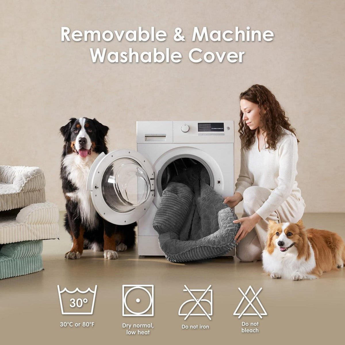 Orthopädisches Hundebett Groß, Grau – Bequemes Sofa für Hunde