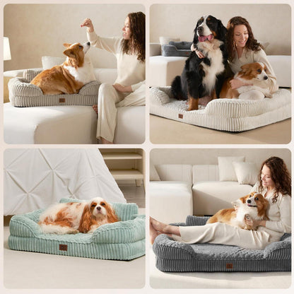 Orthopädisches Hundebett Groß, Grau – Bequemes Sofa für Hunde