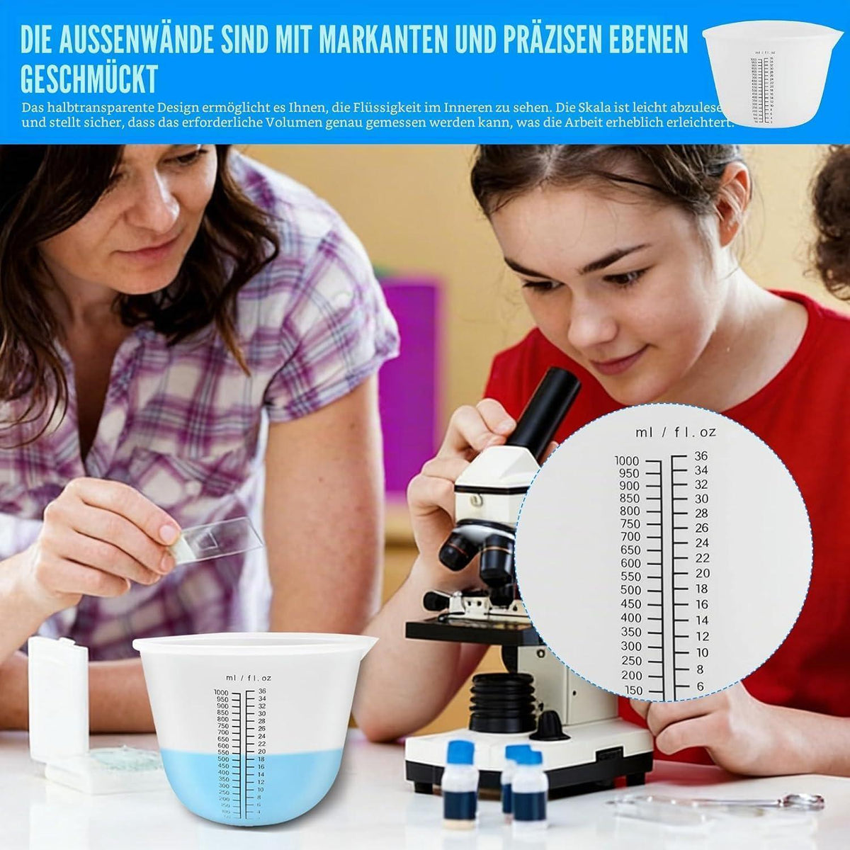 4er-Set Silikon Messbecher für Epoxidharz & Gießen