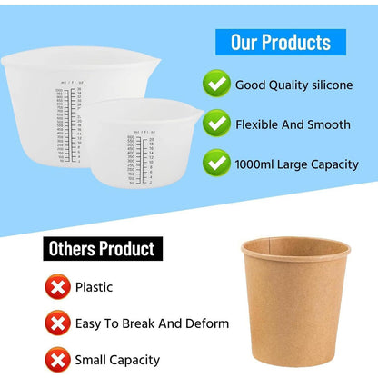 4er-Set Silikon Messbecher für Epoxidharz & Gießen