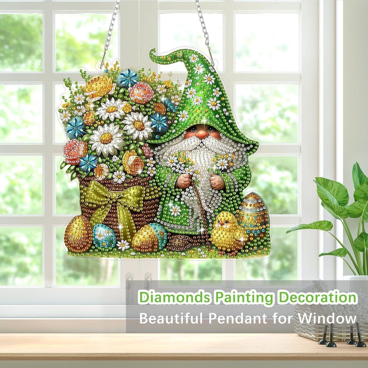 Diamantmalerei Gnom Osterdeko Fensterbild DIY Set
