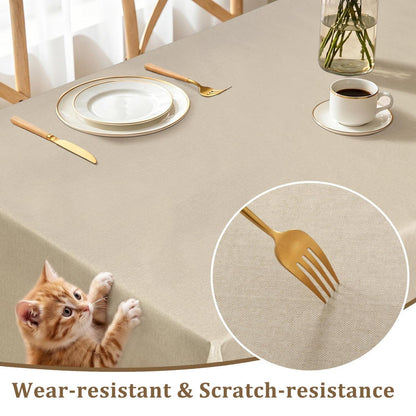 Abwischbare Tischdecke 80x80cm Beige – Wasserdicht & Pflegeleicht
