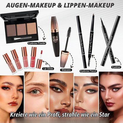 Komplettes Schminkset Damen mit Reisetasche & Lidschatten