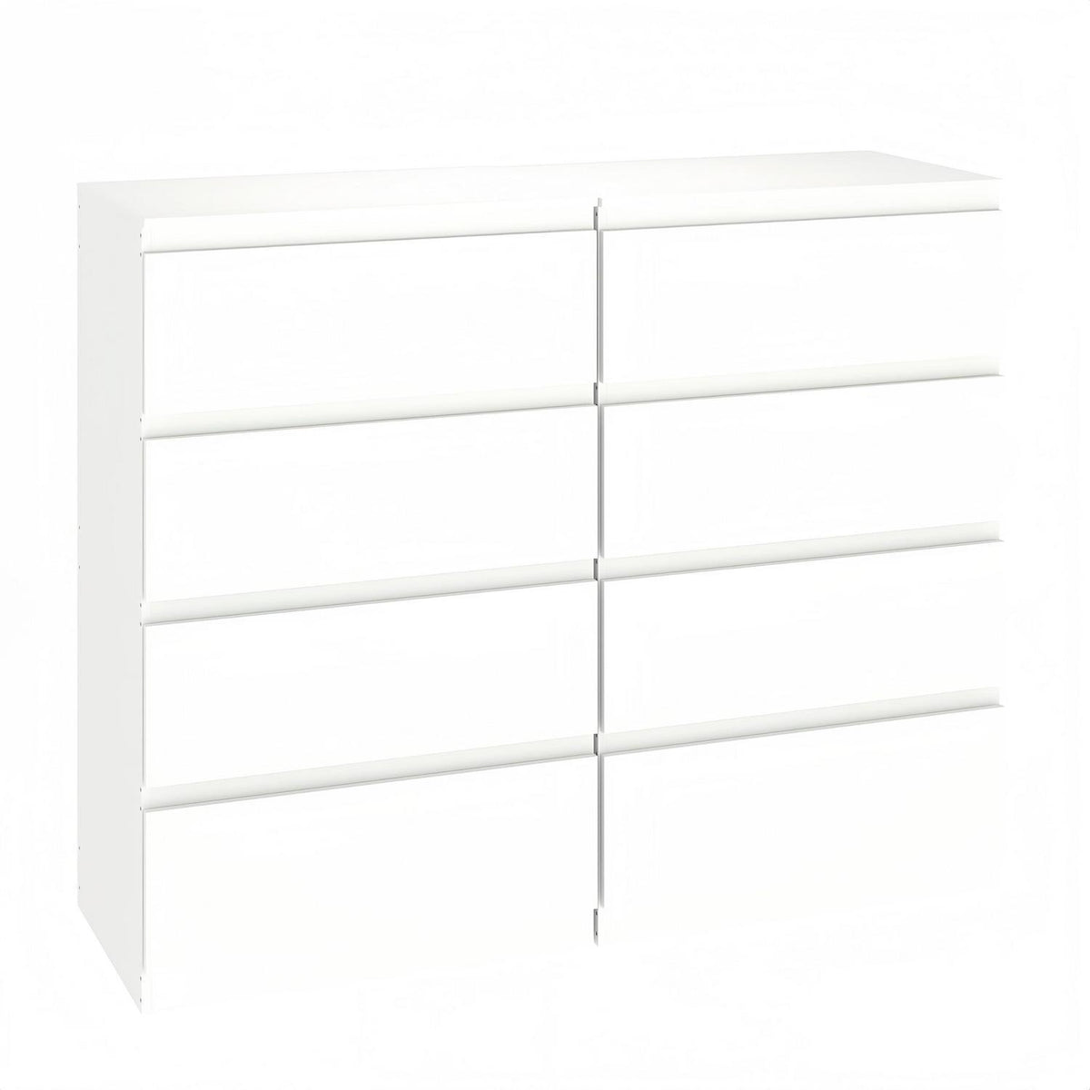 2x Kommode Weiß mit 4 Schubladen | Modernes Sideboard Set