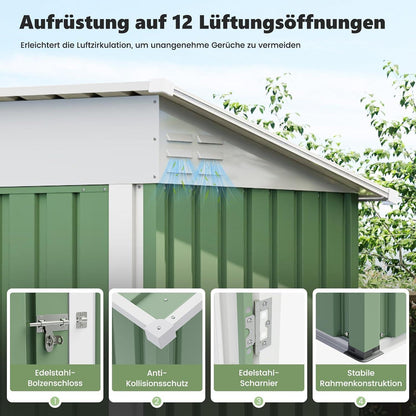 Metall Gartenhaus 2.1m³ Pultdach – 164x87x181 cm