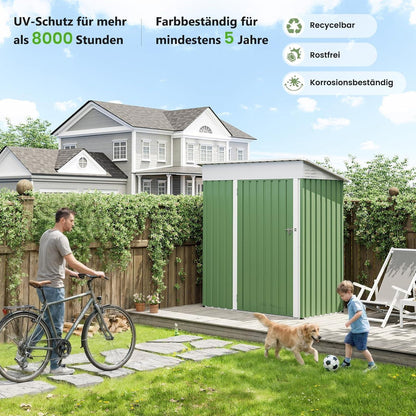 Metall Gartenhaus 2.1m³ Pultdach – 164x87x181 cm