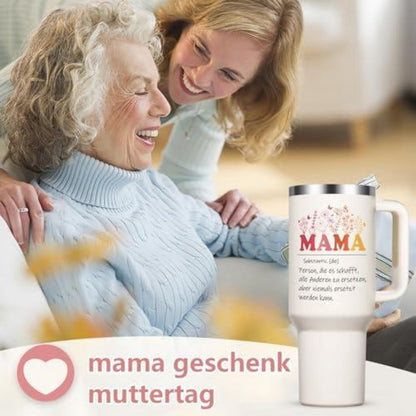 Edelstahl Thermobecher Mama Geschenk Muttertag 1182ml