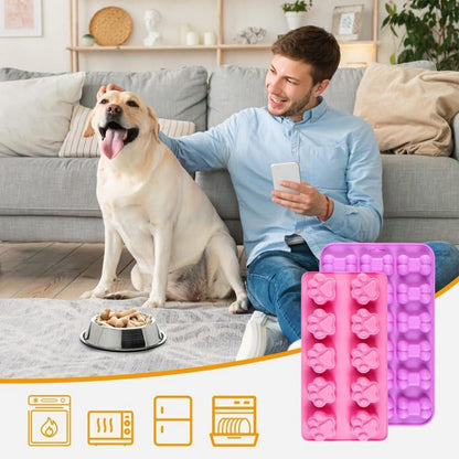 Silikon Backform Hundekekse 4er Set – Pfote & Knochen Form