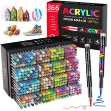 Acrylstifte Set 366 Farben – Pinselspitze für Steine, Holz & mehr