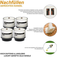 Kerzen-Nachfüllpack 4er-Set Duftkerzen Soja-Wachs Herbst Aromen
