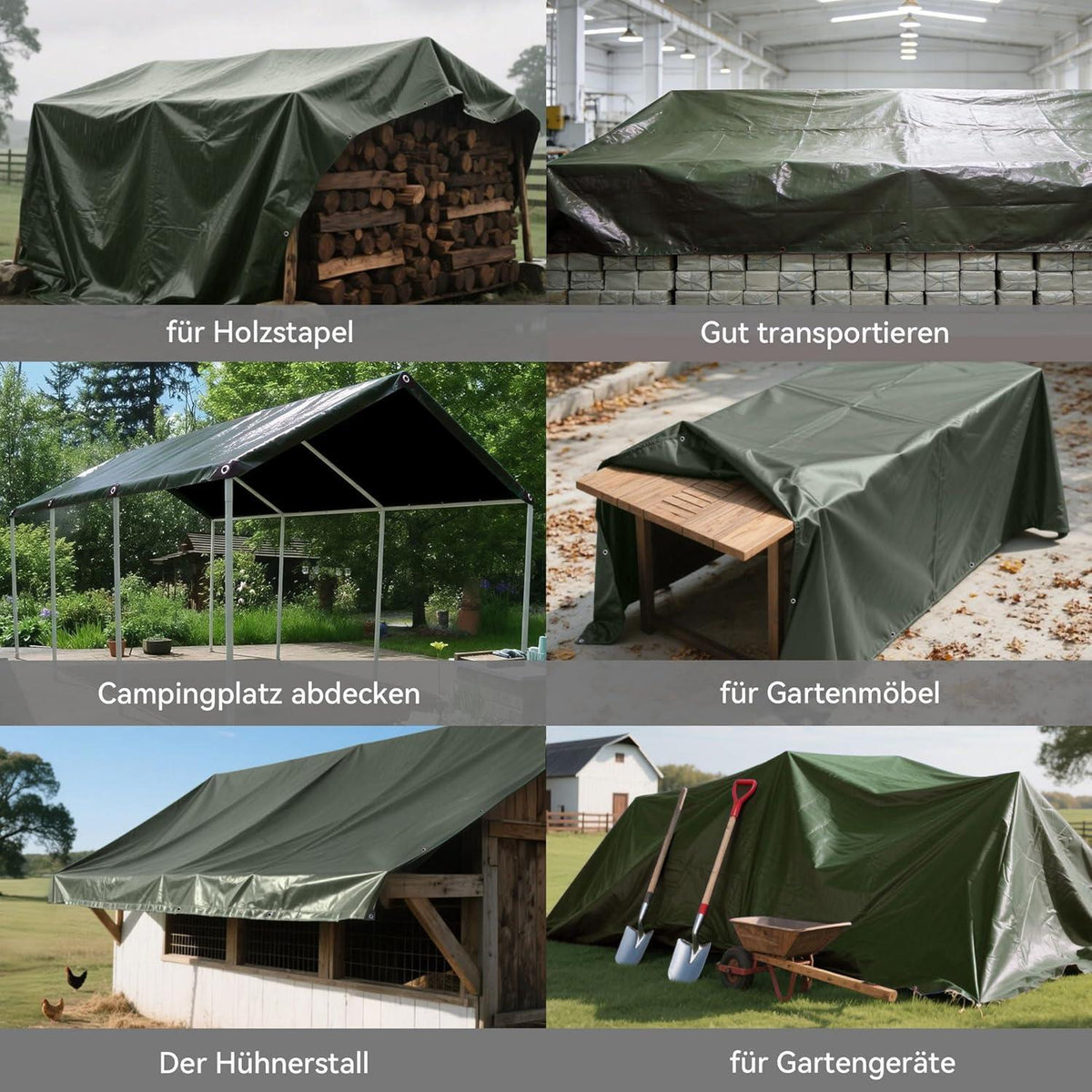 Schwerlast-Abdeckplane 4x5m – Wasserdicht, UV-Beständig & Reißfest
