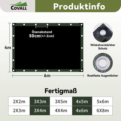 Schwerlast-Abdeckplane 4x6m – Wasserdicht, UV-Beständig & Reißfest