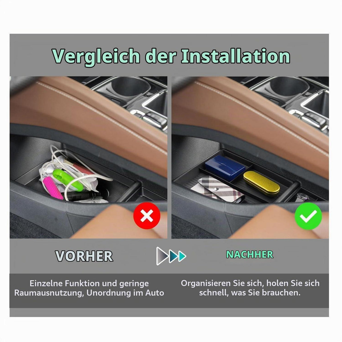 Mittelkonsolen Organizer für Skoda Enyaq RS & Elroq RS