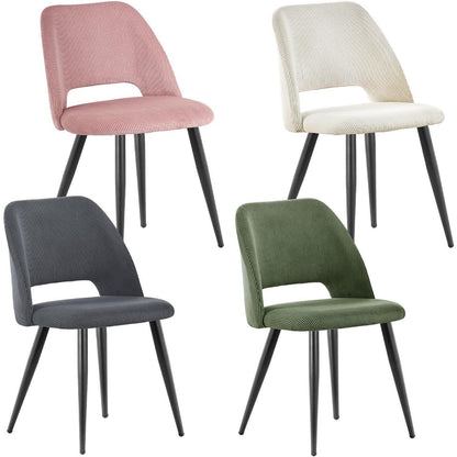 4er Set Esszimmerstühle mit Cordstoff – Multicolor
