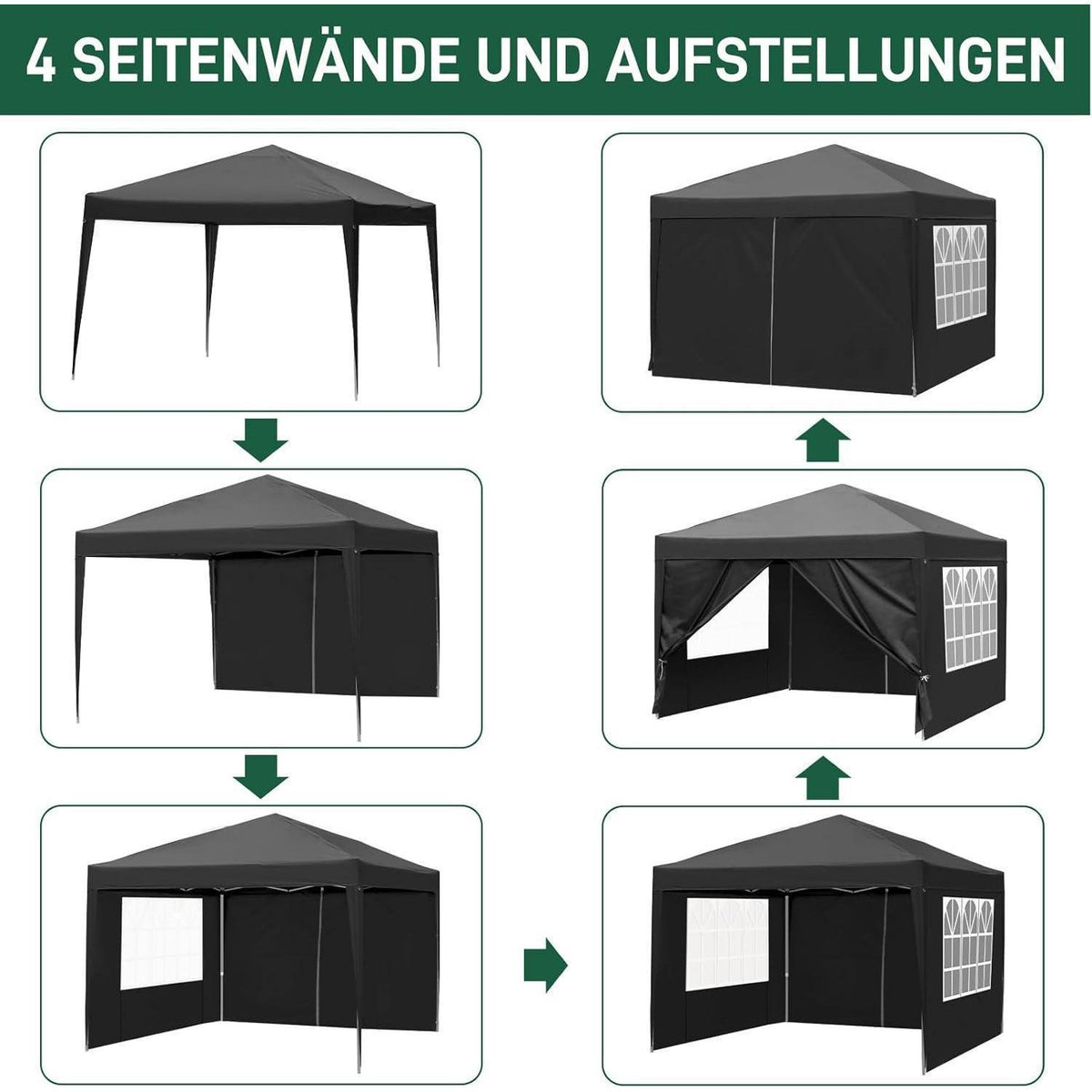 3x3m Faltpavillon – Wasserdicht, Stabil & UV-Schutz für Garten & Camping